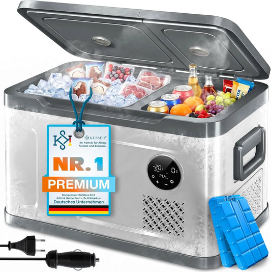 Congelatore 2in1, 31 L, touch, vano congelatore, freezer verticale, KESSER® Frigorifero con compressore 2in1 a doppia zona con scomparto frigorifero e