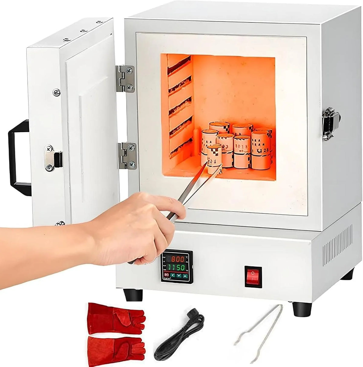 Forno elettrico, Alta Temperatura 1150°C, Metalli A Casa, Forno di Fusione per Ceramica, Regolatore per Forno Fusione, per Creazione di Gioielli