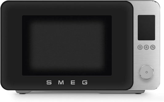 Smeg MOC02BLMEU Forno a microonde, 2100 W, 9 programmi, Inverter, nero, 25 Programmi Automatici, 9 Funzioni e 3 Combinate, Sistema Soft Close