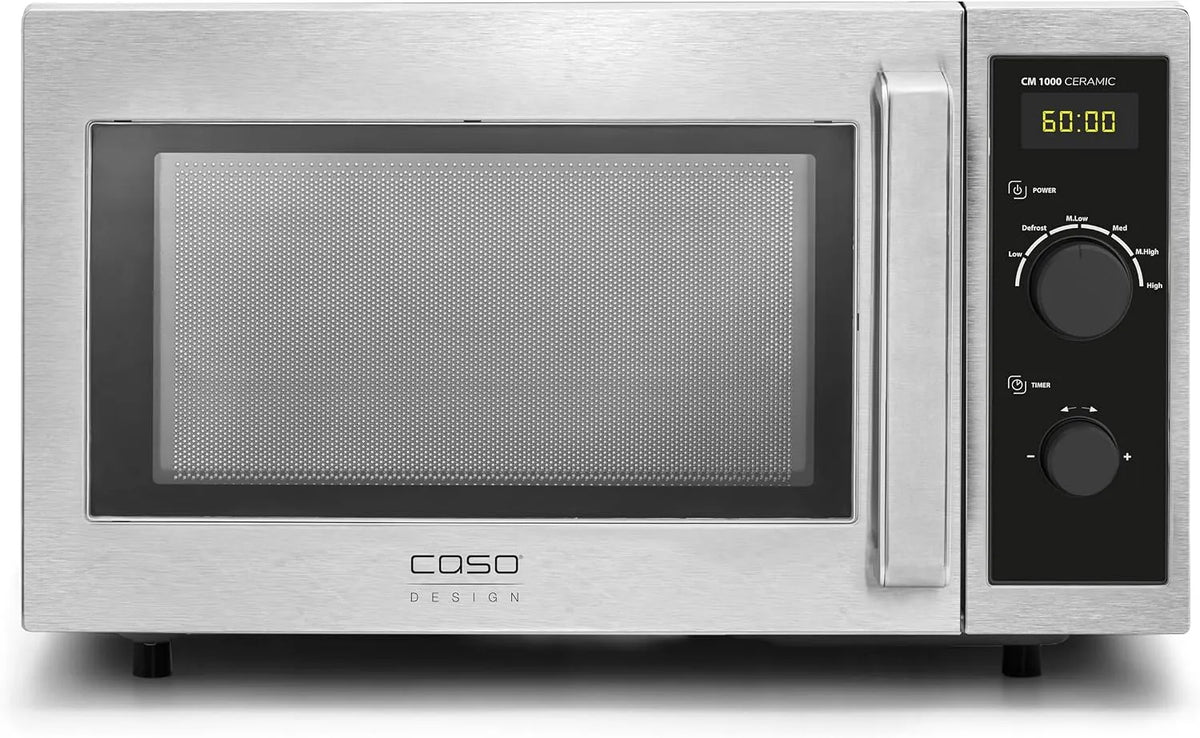 Caso CM1000 Forno a microonde, 25 L, timer, professionale, 6 livelli di potenza, Ceramic, forno a microonde 1000 Watt, 25 litri, fondo Casotek