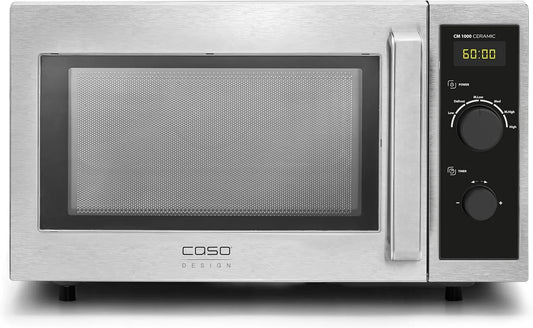 Caso CM1000 Forno a microonde, 25 L, timer, professionale, 6 livelli di potenza, Ceramic, forno a microonde 1000 Watt, 25 litri, fondo Casotek