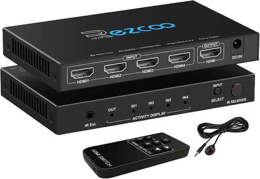 modello HDCP2.3 HDR10+CEC, 4K@120Hz Switch HDMI 2.1 4x1 Estrattore Audio VRR ALLM HDCP2.3 ARC HDR10+CEC Ottico SPDIF Ottico e Uscita Audio AUX da 3