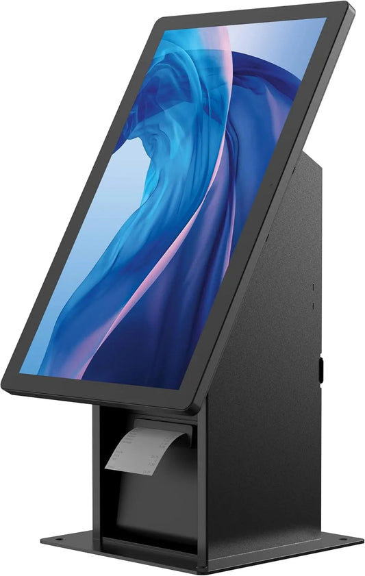 Display digital signage, display pubblicitario, visualizzazione pubblicitaria digitale, nero, Self Service Kiosk POS Stand, ADD-SSKPCB, vendita al