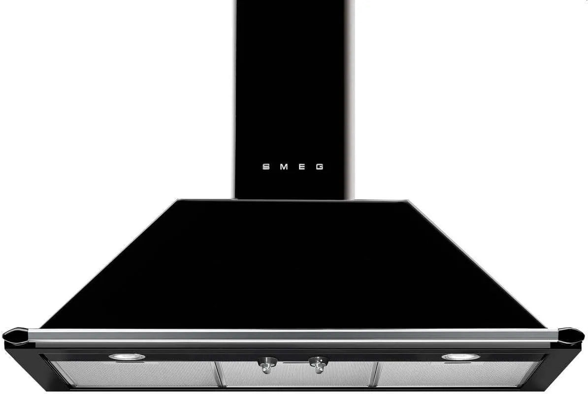 Smeg KT90BLE Cappa aspirante, 788 m3/h, cappa da cucina, montaggio a parete, nero
