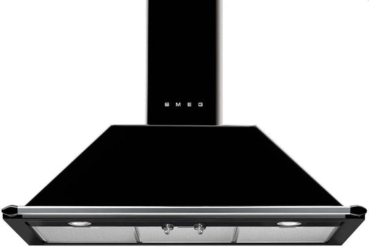 Smeg KT90BLE Cappa aspirante, 788 m3/h, cappa da cucina, montaggio a parete, nero