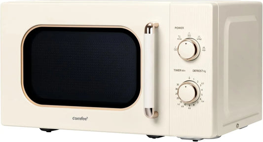 Forno a microonde, 20 L, 700 W, COMFEE CMO-M202NC, timer, Microonde Vintage Retro Elegante Con 5 Livelli Di Potenza, Controlli Singoli, Illuminazione
