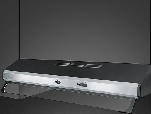 Smeg KSEC91XE3 Cappa aspirante, 305 m3/h, classe energetica E, cappa da cucina, acciaio inox, nero, Filtrante, colore Nero