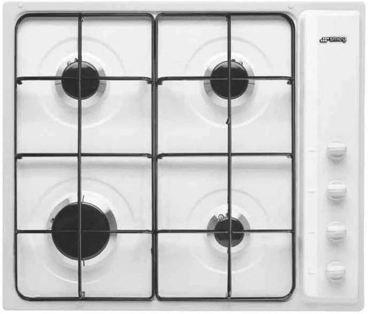 Smeg S64SB Piano cottura a gas, fornello a gas, bianco, Piano cottura a gas SELEZIONE, White