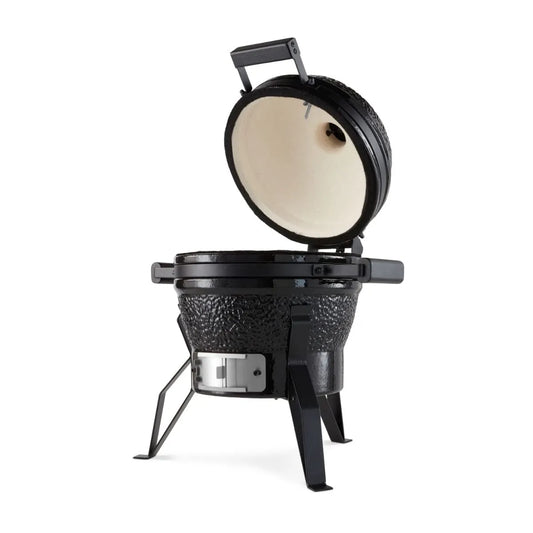 Forno elettrico, 13 pollici, Ø 33 cm, vapore, nero, Barbecue a carbonella, affumicare, cuocere al forno